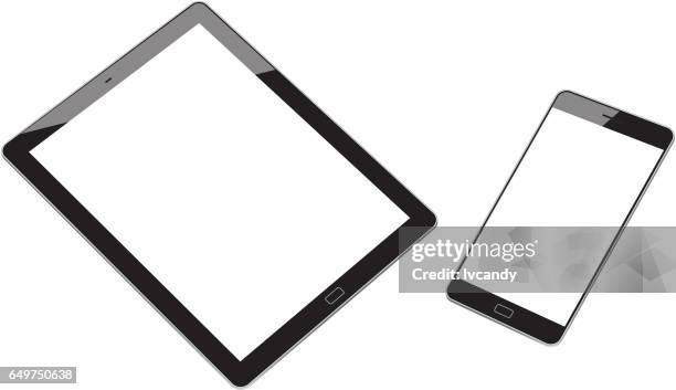 mobile phone and tablet - desktop screen background stock illustrations