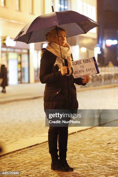 People are seen rallying on International Womens Day on 8 March, 2017. All across the country women came to rally in major cities to protest...