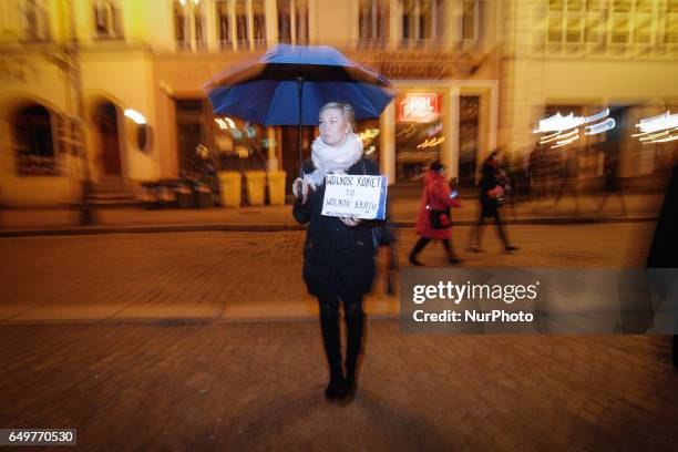 People are seen rallying on International Womens Day on 8 March, 2017. All across the country women came to rally in major cities to protest...