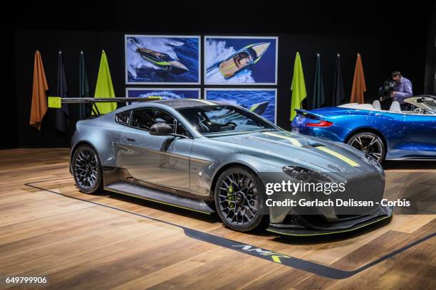 The Aston Martin AMR Pro on display during the second press day of the Geneva Motor Show 2017 at the Geneva Palexpo on March 8, 2017 in Geneva,...