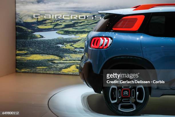 The Citroen C-Aircross Concept on display during the second press day of the Geneva Motor Show 2017 at the Geneva Palexpo on March 8, 2017 in Geneva,...
