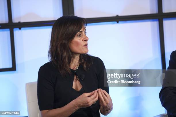 Niloofar "Niloo" Howe, senior vice president and chief strategy officer of RSA Secruity LLC, speaks during the Montgomery Summit in Santa Monica,...