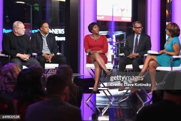 Harvey Weinstein, Jay Z, Joy Reid, Vincent Warren, and Gayle King speak onstage with during TIME AND PUNISHMENT: A Town Hall Discussion with JAY Z...