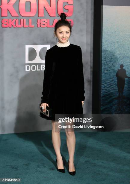 Actress Tian Jing attends the premiere of Warner Bros. Pictures' "Kong: Skull Island" at Dolby Theatre on March 8, 2017 in Hollywood, California.