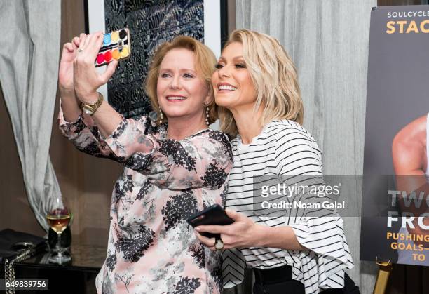 Eve Plumb and Kelly Ripa attend the "Two Turns From Zero" book launch event at The Regency Bar and Grill on March 8, 2017 in New York City.