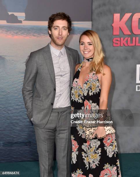 Actor Thomas Middleditch and Mollie Gates attend the premiere of Warner Bros. Pictures' "Kong: Skull Island" at Dolby Theatre on March 8, 2017 in...