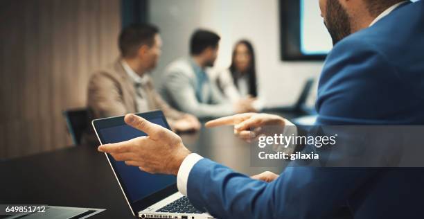 high-tech meeting. - obscured face stock pictures, royalty-free photos & images