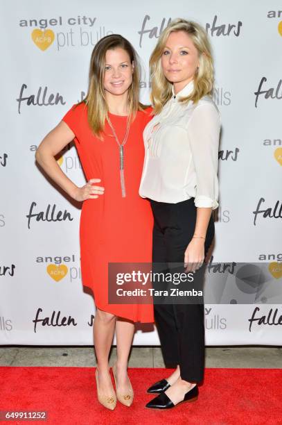 Actresses Stephanie Lemelin and Kaitlin Doubleday attends the premiere of 'Fallen Stars' at Laemmle's Music Hall 3 on March 8, 2017 in Beverly Hills,...