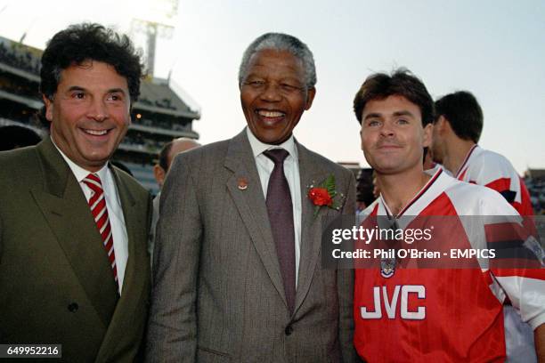 DAVID DEIN & ANDERS LIMPAR, ARSENAL, WITH NELSON MANDELA