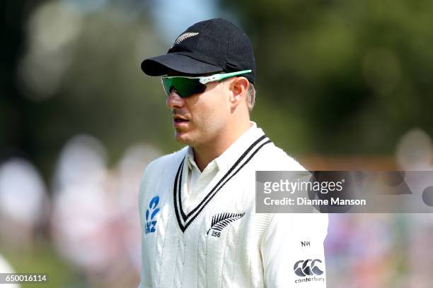 Neil Wagner of New Zealand looks on during day two of the First Test match between New Zealand and South Africa at University Oval on March 9, 2017...