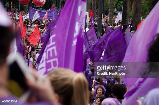 Thousands of people attend to a rally for the International Women's Day in Sao Paulo, Brazil, this Wednesday . Inspired by movements such as the...