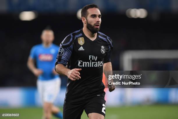 Daniel Carvajal of Real Madrid CF during the UEFA Champions League match between SSC Napoli and Real Madrid at Stadio San Paolo Naples Italy on 7...