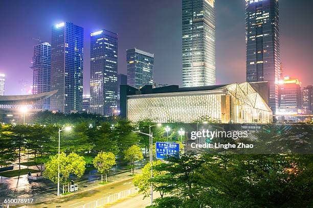 shenzhen night - linghe zhao photos et images de collection