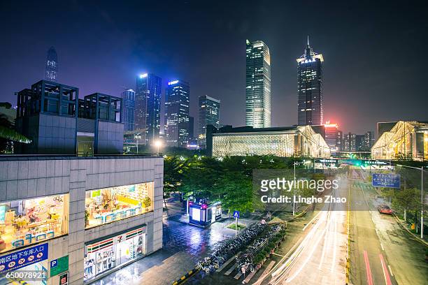 city night,shenzhen - shenzhen mall stock pictures, royalty-free photos & images