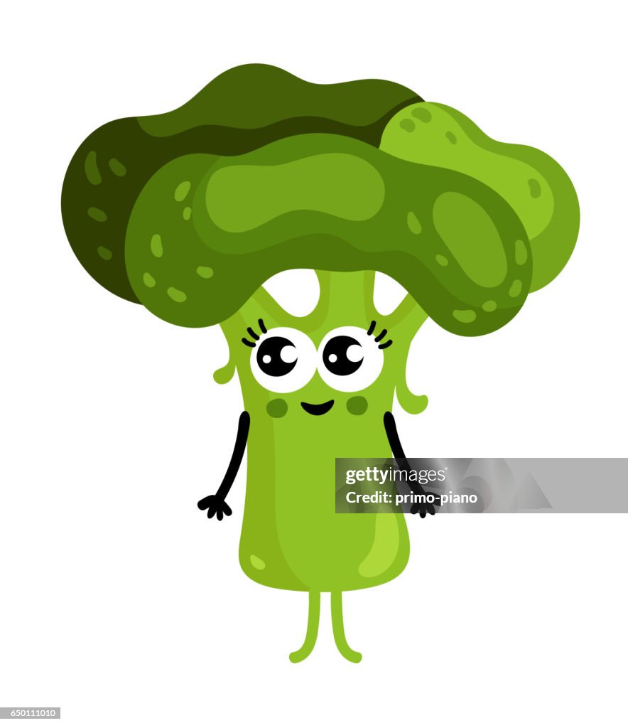 Funny Vegetable Broccoli Cartoon Character High-Res Vector Graphic - Getty  Images