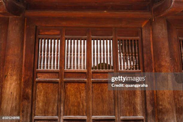 Main entrance facade of an ancient temple in Viet Nam