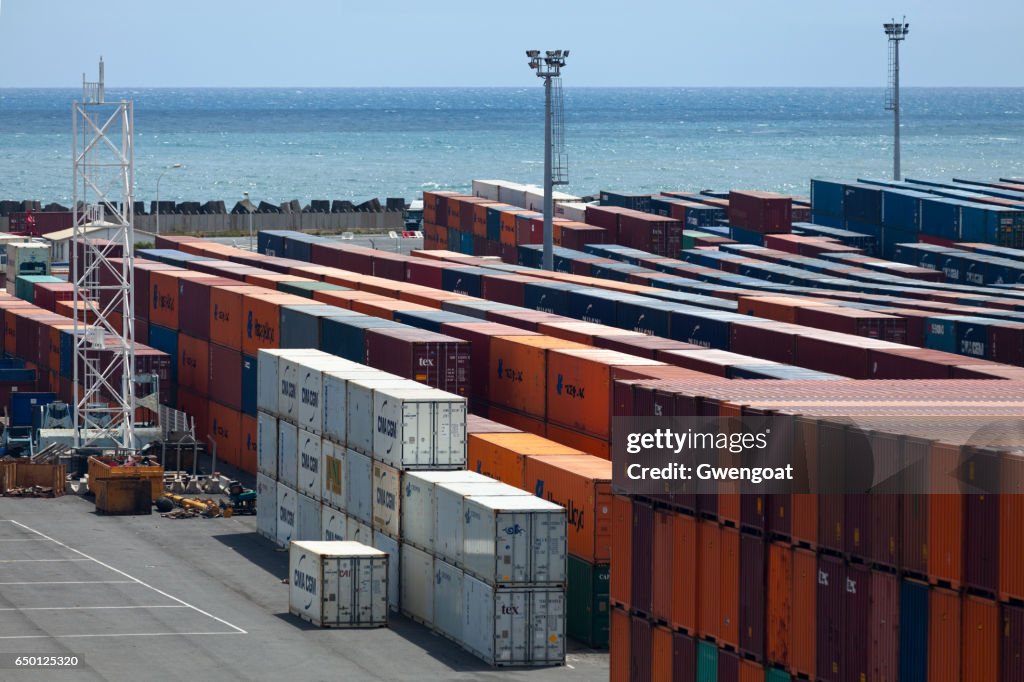 Cargo containers in Port Reunion East