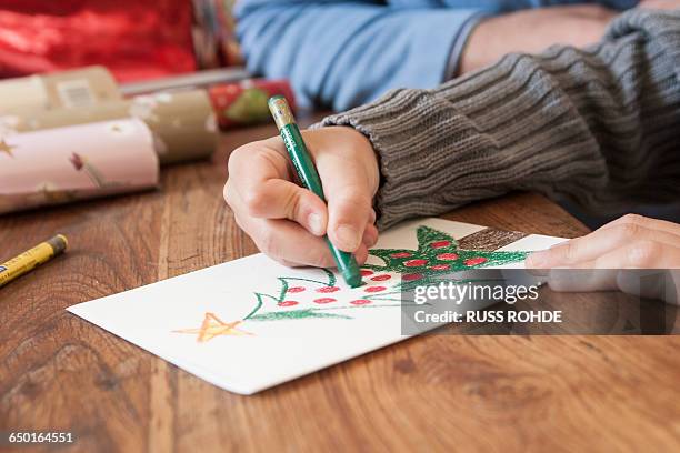 boys hand drawing christmas tree - 9 hand drawn patterns bildbanksfoton och bilder