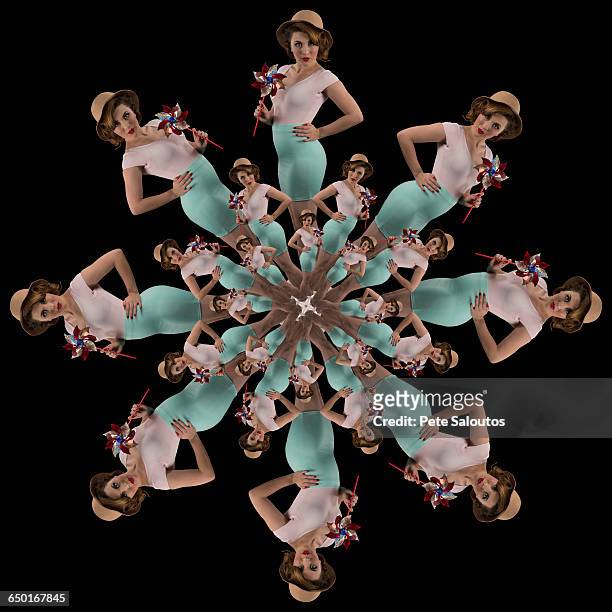 human kaleidoscope - multiple images of the same person stock pictures, royalty-free photos & images