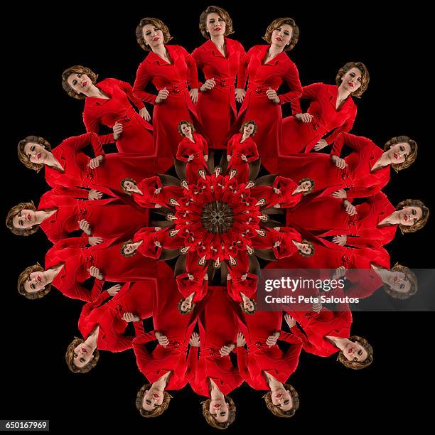 human kaleidoscope - multiple images of same person stock pictures, royalty-free photos & images