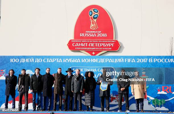 Former national Russia team players Alexey Smertin, Yevgeny Aldonin, Dmitri Sennikov, Roman Shirokov, Vyacheslav Malafeev, actor Mikhail Boyarski,...