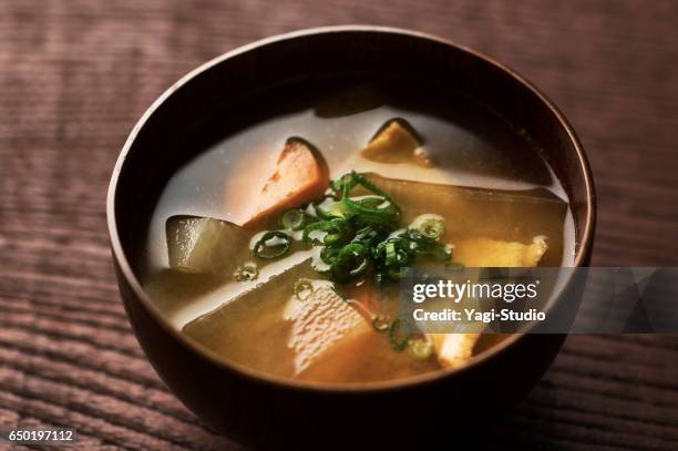 miso soup - miso sauce stock pictures, royalty-free photos & images