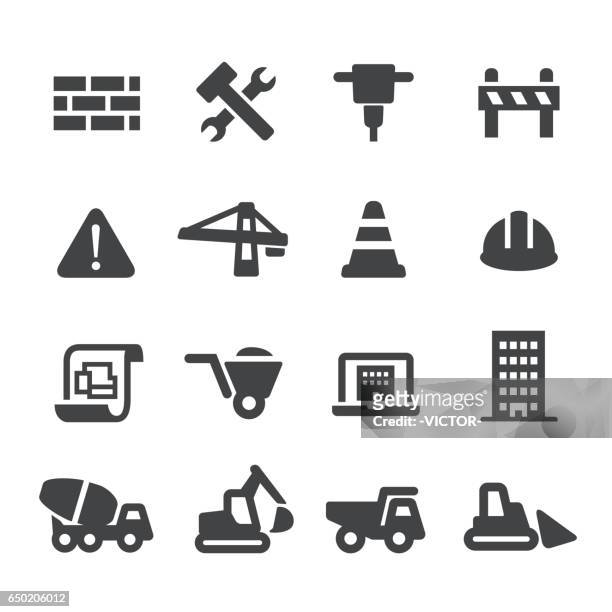 construction icons - acme series - construction barrier stock illustrations