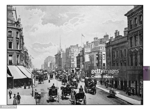antique london's photographs: oxford street - oxford street stock illustrations