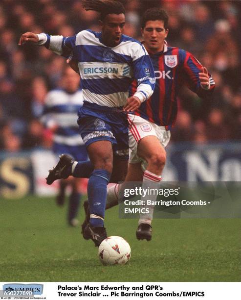 Palace's Marc Edworthy and QPR's Trevor Sinclair
