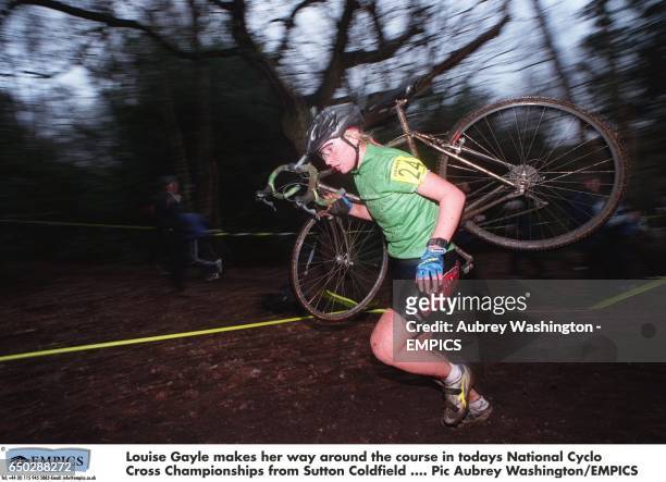 Louise Gayle makes her way around the course in todays National Cyclo Cross Championships from Sutton Coldfield