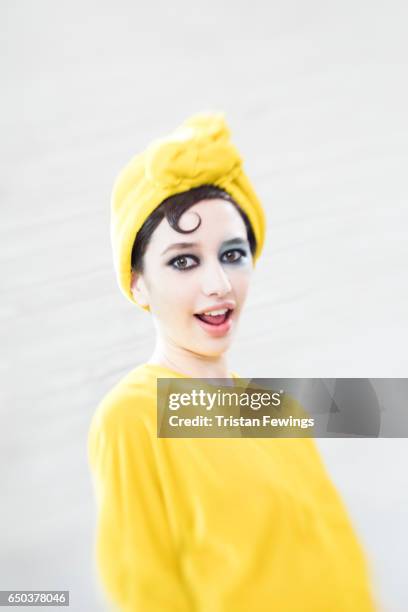 Model is seen backstage ahead of the Antonio Marras show during Milan Fashion Week Fall/Winter 2017/18 on February 25, 2017 in Milan, Italy.