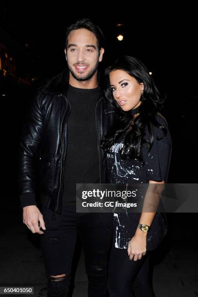 James Lock and Yazmin Oukhellou seen at Lockie's Kitchen for TOWIE filming on March 2, 2017 in London, England.