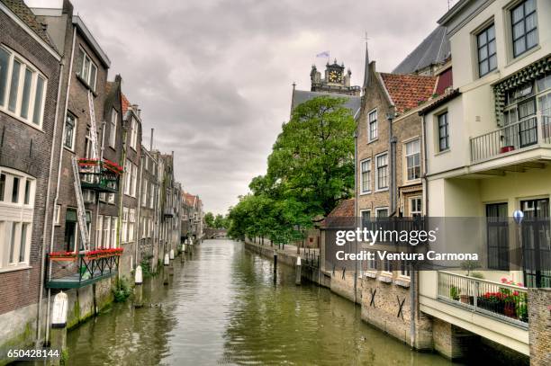 canal in dordrecht - the netherlands - dordrecht stock pictures, royalty-free photos & images