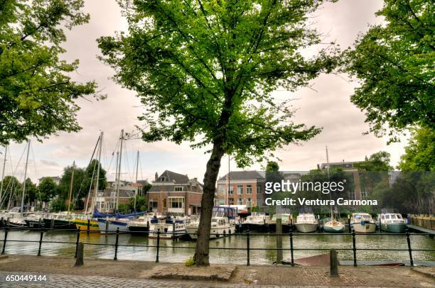 harbor of dordrecht - the netherlands - dordrecht stockfoto's en -beelden