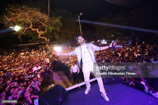 Bollywood singer Arman Malik performs during the Crossroads 2017 - the fest of Shri Ram College of Commerce , on March 7, 2017 in New Delhi, India.