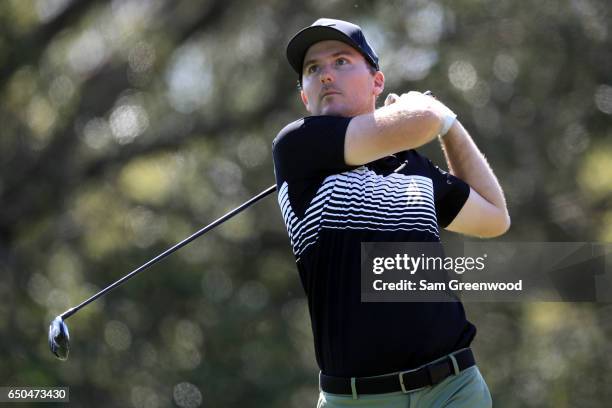 Russell Henley hits off the sixth tee during the first round of the Valspar Championship at Innisbrook Resort Copperhead Course on March 9, 2017 in...