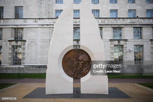 General view of the new memorial to men and women from the UK Armed Forces and civilians who served their country in the Gulf region, Iraq and...