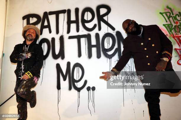 Mr. Brainwash and Rick Ross host the Rick Ross and Mr. Brainwash "Rather You Than Me" Album Listening Experience on March 8, 2017 in New York City.