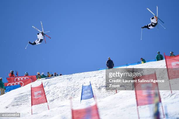 Bradley Wilson of USA wins the silver medal, Anthony Benna of France competes during the FIS Freestyle Ski & Snowboard World Championships Dual...