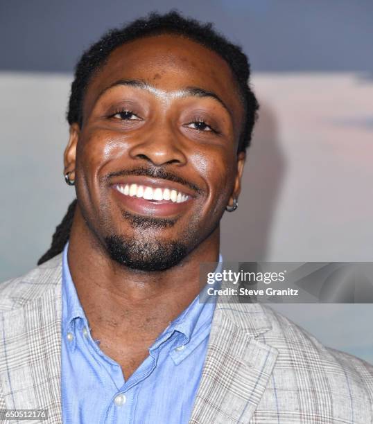 Player Paul Perkins arrives at the Premiere Of Warner Bros. Pictures' "Kong: Skull Island" at Dolby Theatre on March 8, 2017 in Hollywood, California.