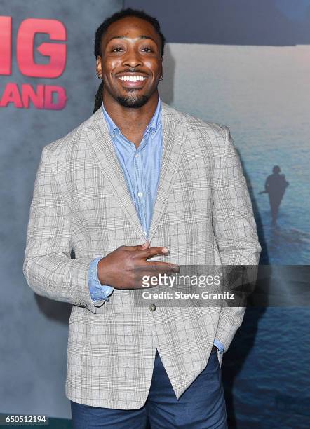 Player Paul Perkins arrives at the Premiere Of Warner Bros. Pictures' "Kong: Skull Island" at Dolby Theatre on March 8, 2017 in Hollywood, California.