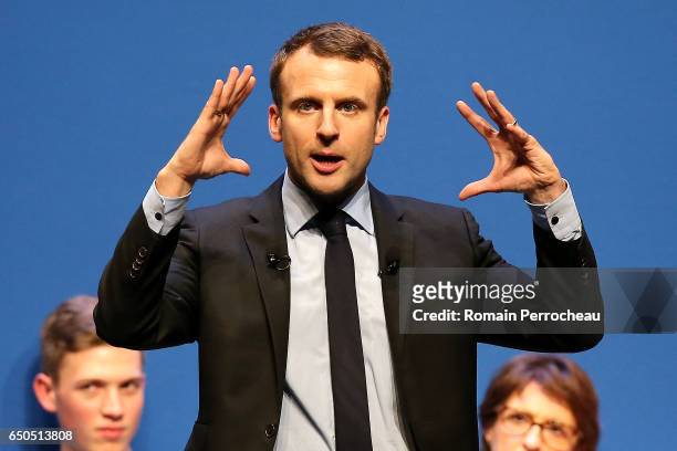 Emmanuel Macron, former French Economy Minister, founder and President of the political movement 'En Marche !' and French presidential election...