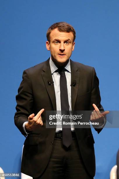 Emmanuel Macron, former French Economy Minister, founder and President of the political movement 'En Marche !' and French presidential election...