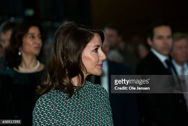 Princess Marie of Denmark attends the opening of the art exhibition 'Pissarro' at Ordrupgaard Art Museum on March 9, 2017 in Charlottenlund, Denmark....
