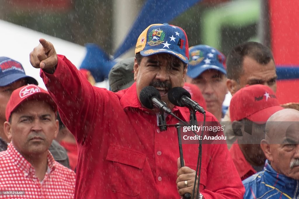Venezuela's President Nicolas Maduro attends rally
