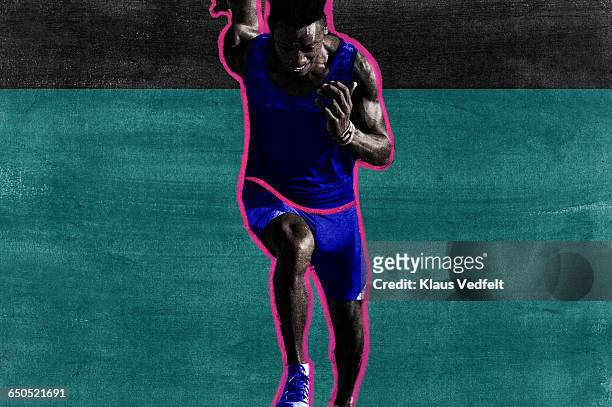 male athlete doing sprint - running shorts stock pictures, royalty-free photos & images