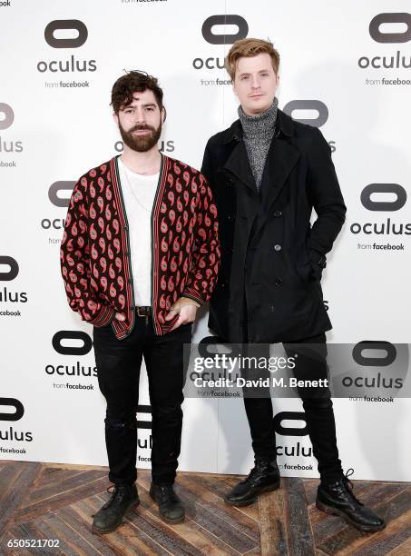 Yannis Philippakis and Jack Bevan of Foals attend the Oculus Game Days VIP opening night, hosted by the Facebook owned virtual reality company...