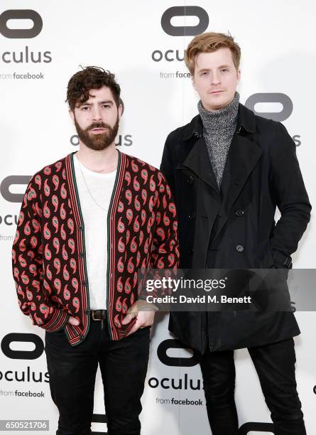 Yannis Philippakis and Jack Bevan of Foals attend the Oculus Game Days VIP opening night, hosted by the Facebook owned virtual reality company...