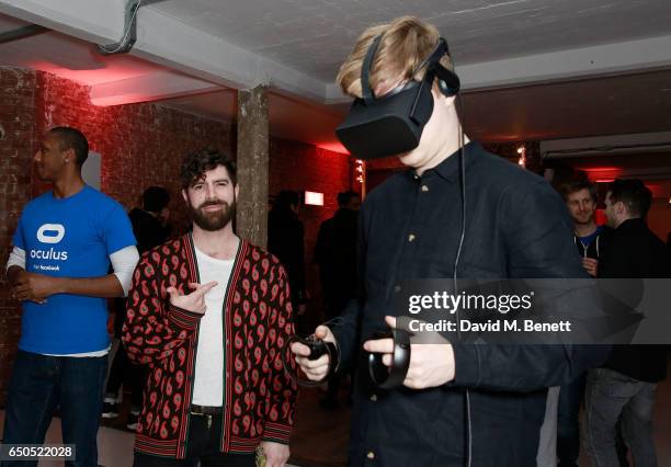 Yannis Philippakis and Jack Bevan of Foals at the Oculus Game Days VIP opening night, hosted by the Facebook owned virtual reality company Oculus, on...