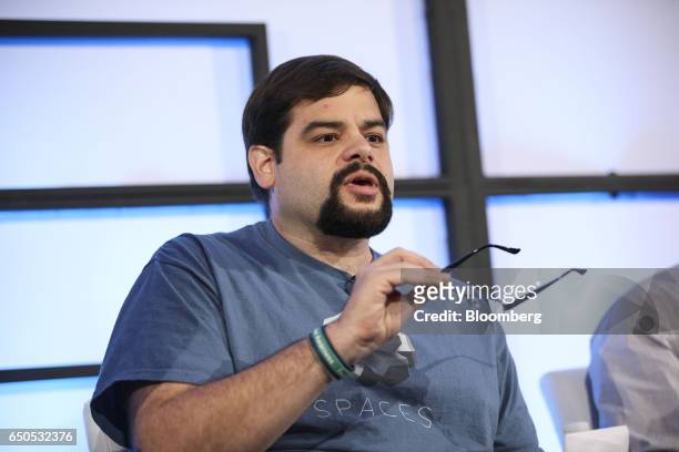 Brad Herman, chief technology officer & co-founder of Spaces Inc., speaks during the Montgomery Summit in Santa Monica, California, U.S., on...